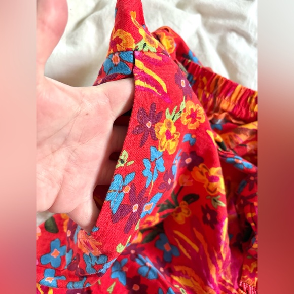 Maison d’Amelie Wide Leg Floral Linen Blend Pants w/ Beaded Belt size M - Picture 7 of 7